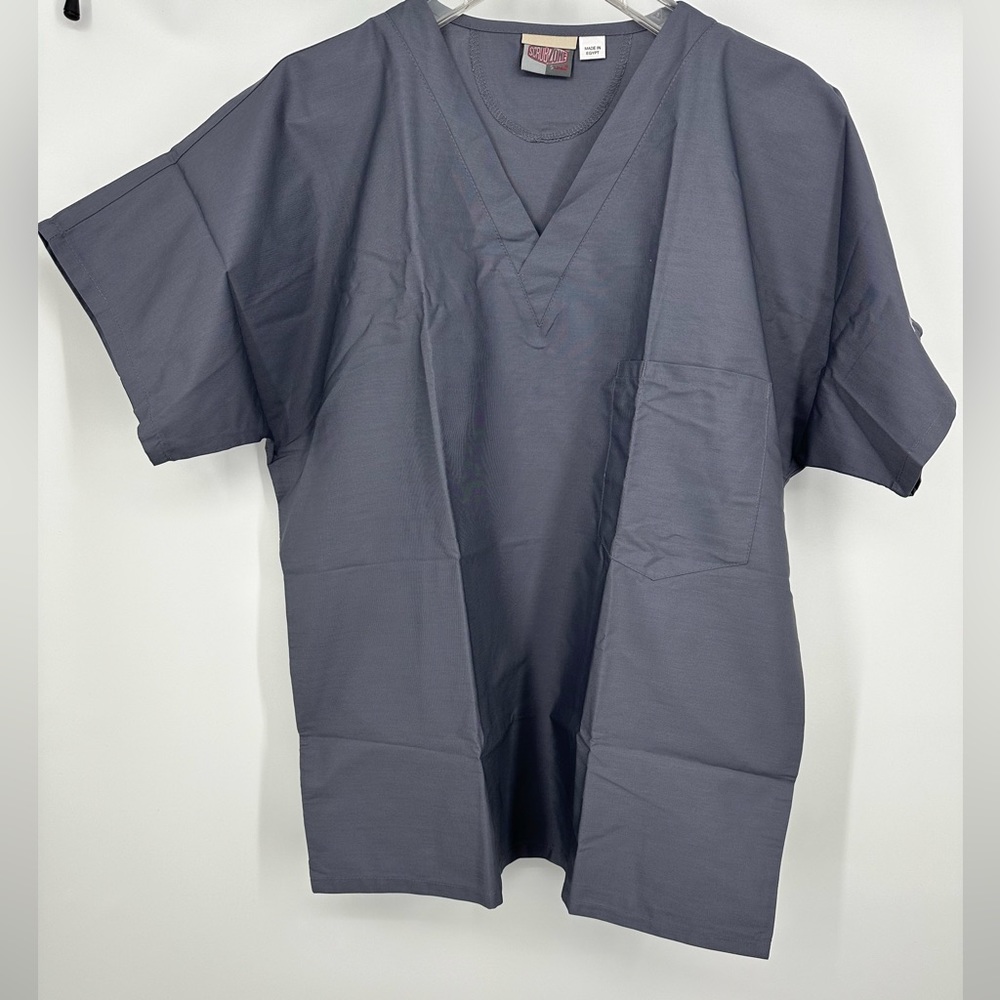 2 V-Neck Top Grey Unisex Scubs Size Medium
